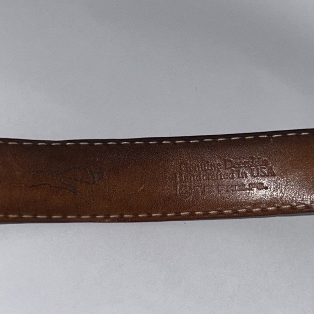 T.B Phelps Pebbles Leather Brown Belt - Picture 9 of 12
